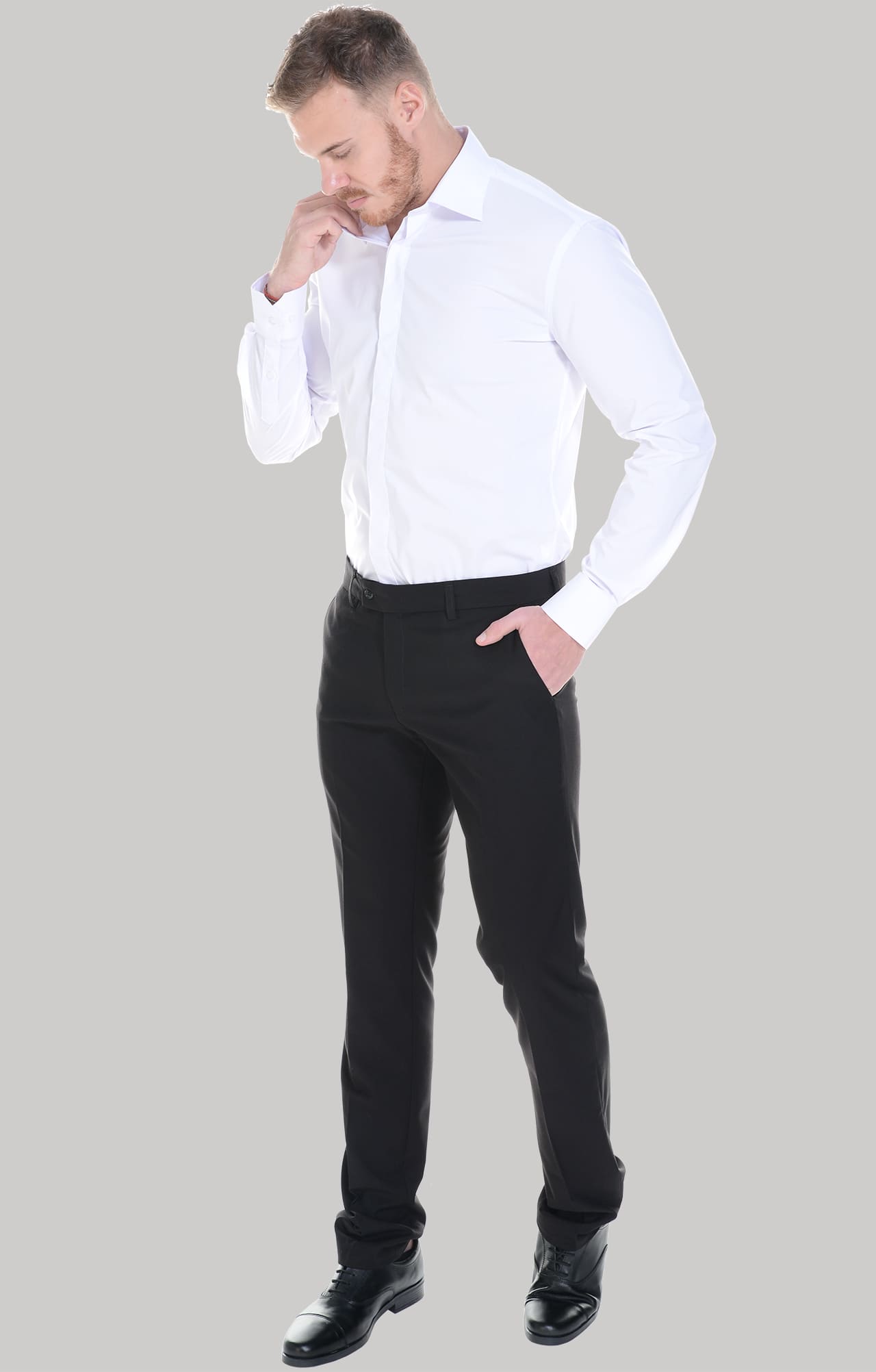 62467 Рубашка мужская  white El-Risto  Корпоративная одежда  размер 42/176-182  - Вид №21