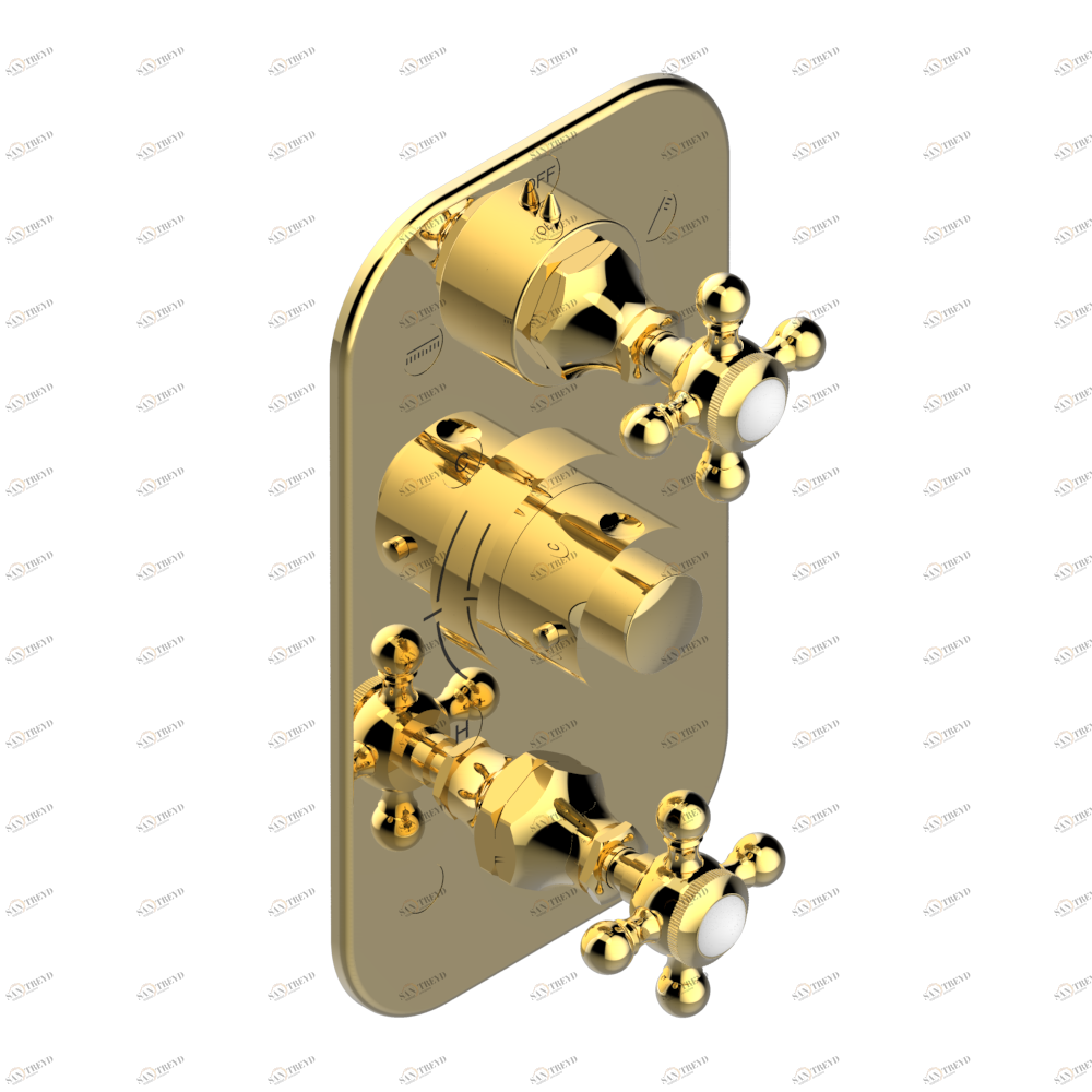 A52-5540BE Внешняя часть с ручками регулировки для арт. G00-A00-5540AE Thg-paris Broadway Покрытие PVD золотистый цвет A52 5540BE CAT.F