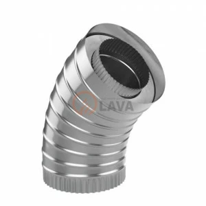 Сэндвич-отвод LAVA 115/180, угол 45*, нерж. 439 (0,5)/439 (0,5)