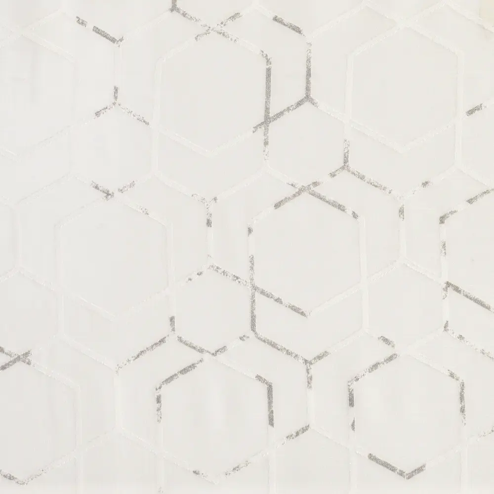 Тюль 1 м/п Геометрия батист 300 см цвет серебряный GARDEN STLM-2125857 - Вид №2