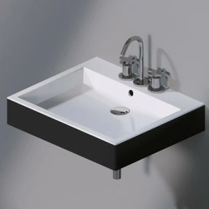 L255204 Подвесная раковина настенная прямоугольная A. e T. Italia  черная