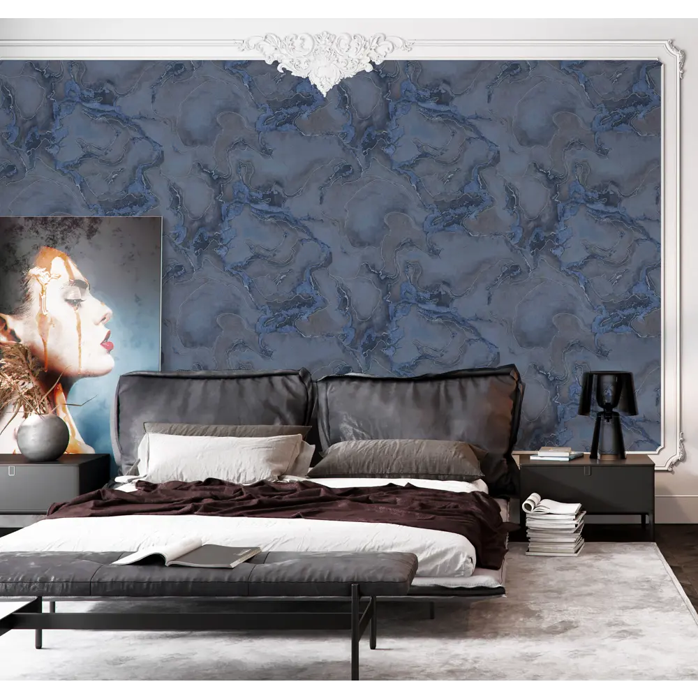 Обои флизелиновые Ovk Design D.Langer Ave синий 1.06 м 10663-06 88915289 STLM-2148824 Set 1 marble - Вид №2