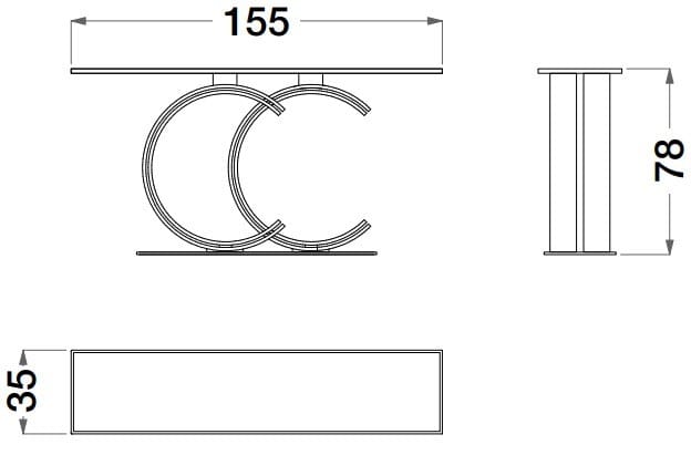 Прямоугольная консоль из эвкалипта CPRN HOMOOD Шестое чувство ARCH-00112016 - Вид №2