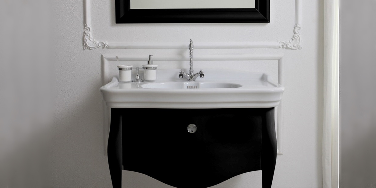 Тумба под раковину-столешницу Olympia Ceramica Impero Style 70 черная IMMO70N - Вид №1