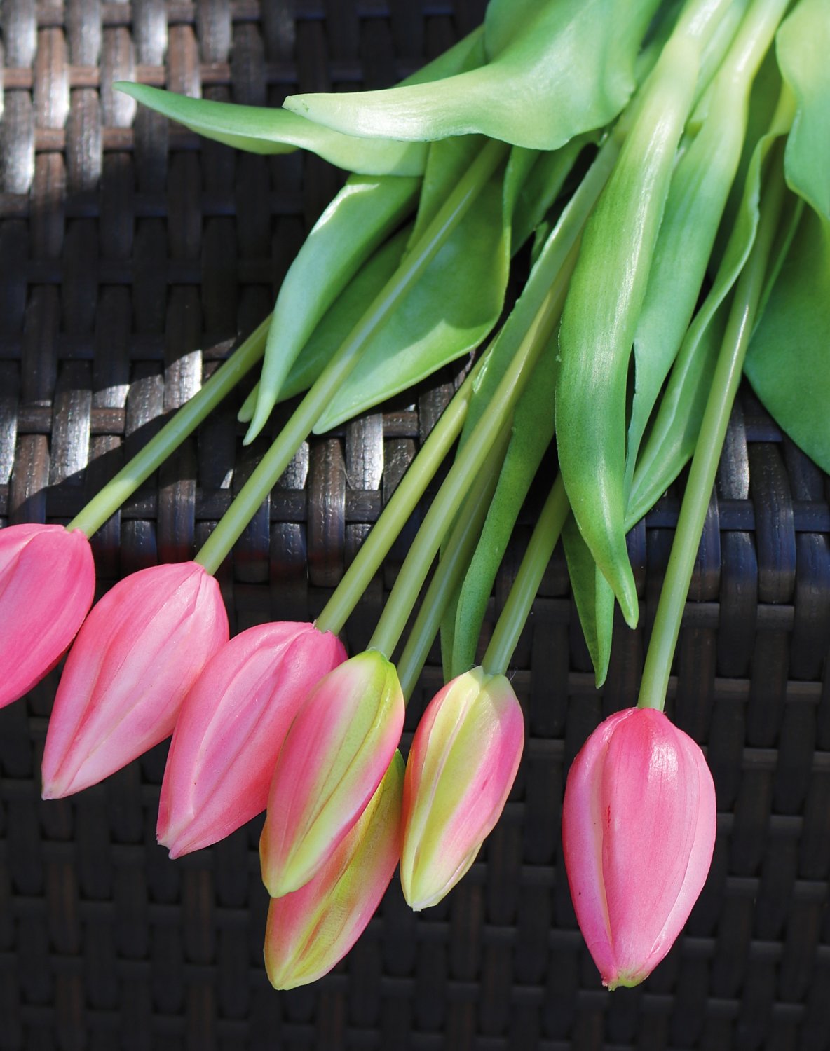 2942 515 a3 Букет из искусственных тюльпанов, 7-кратный, 44 см, real touch, розовый H-andreas  - Вид №3