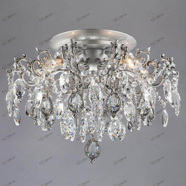 Люстра потолочная серебристая Bogates 276/5 Strotskis 276/5 BOGATES ДИЗАЙНЕРСКИЕ, СВЕЧИ 00-3888591 Прозрачный;серебро 