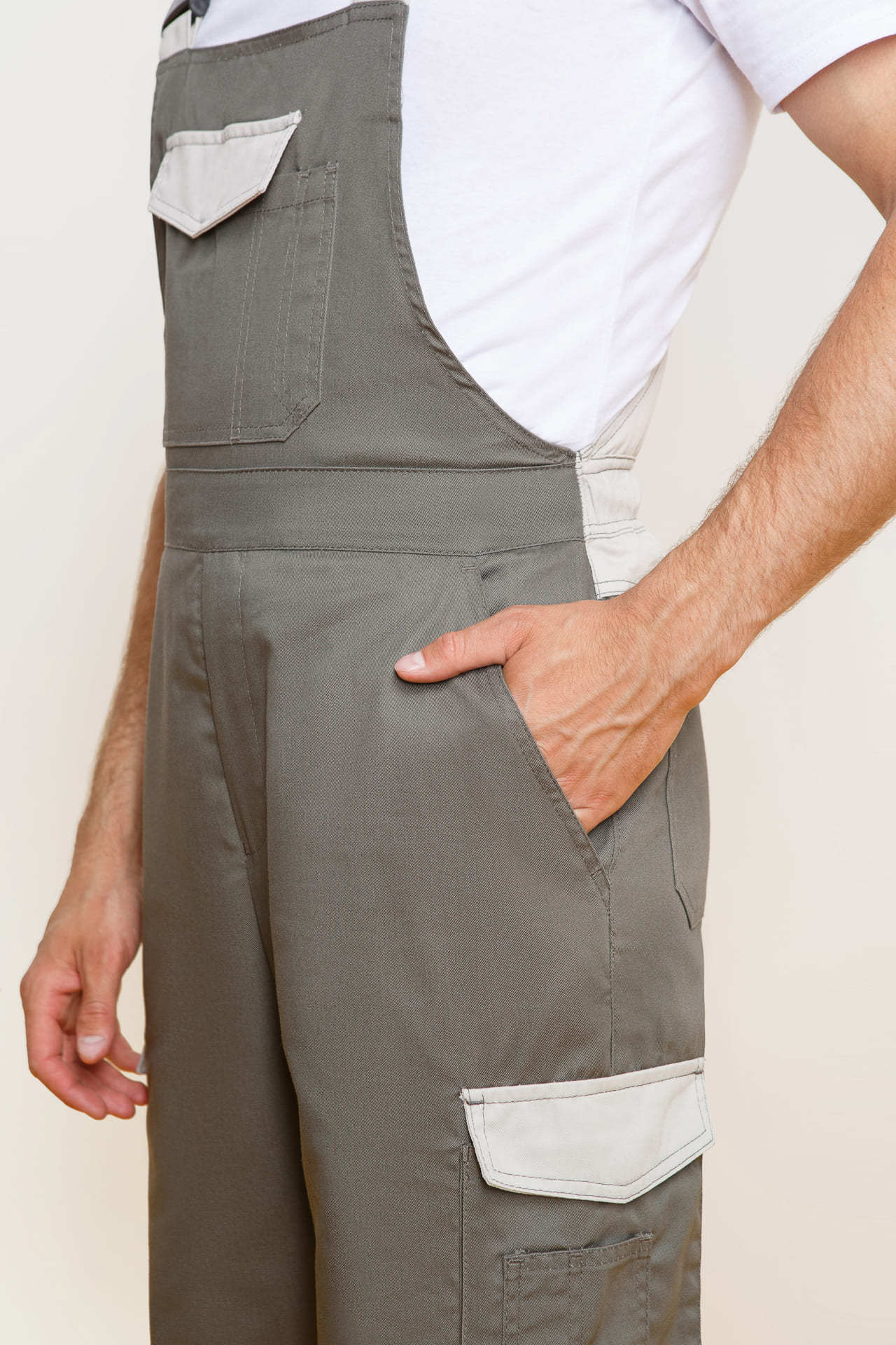 4991520 Костюм  NEW 2 серый хаки с серым песком STATUS  Летняя спецодежда  размер 60-62/170-176  - Вид №13