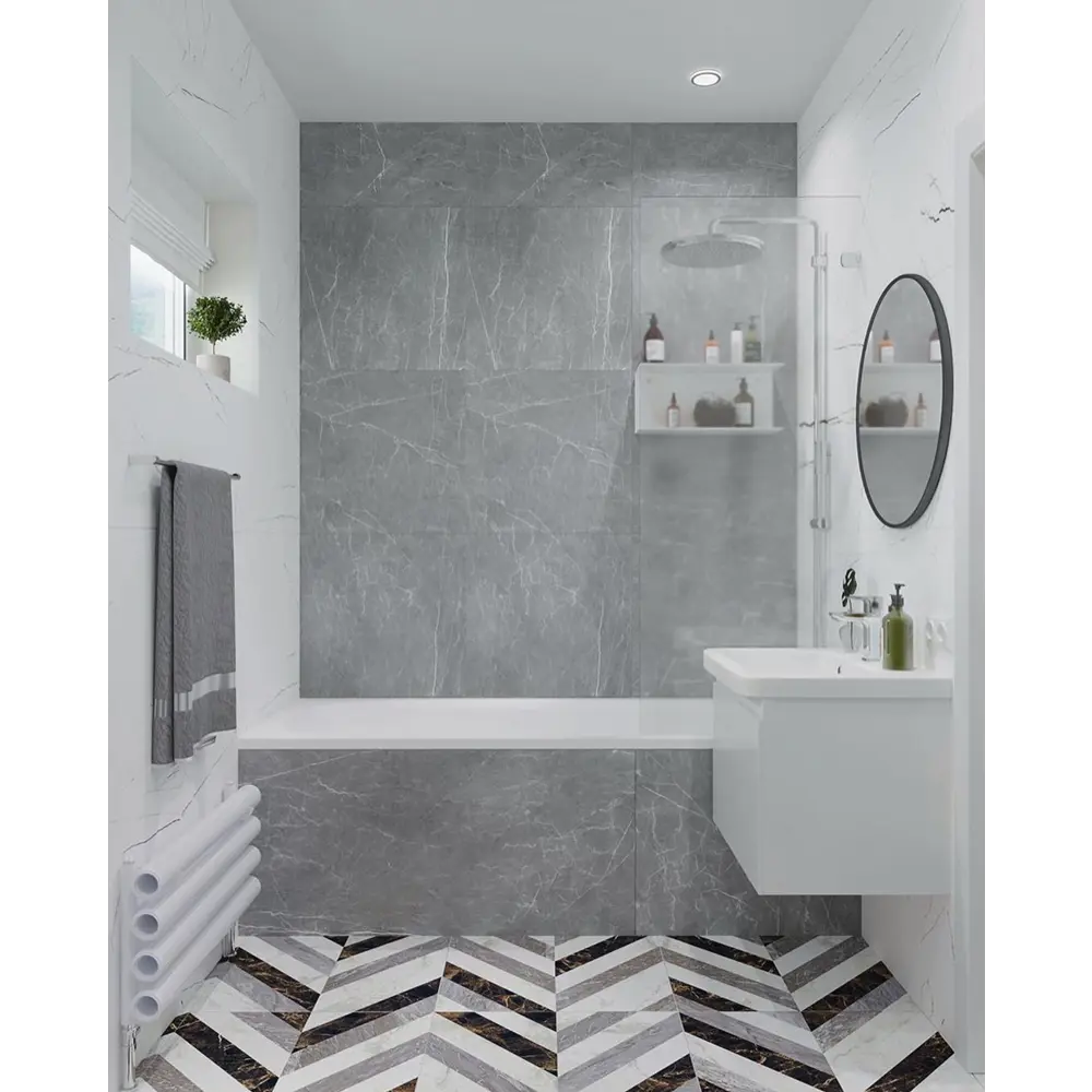 Глазурованный керамогранит Estima Мелоди MO103 60x60 см 1.44 м² неполированный цвет серый STLM-2180154 - Вид №5