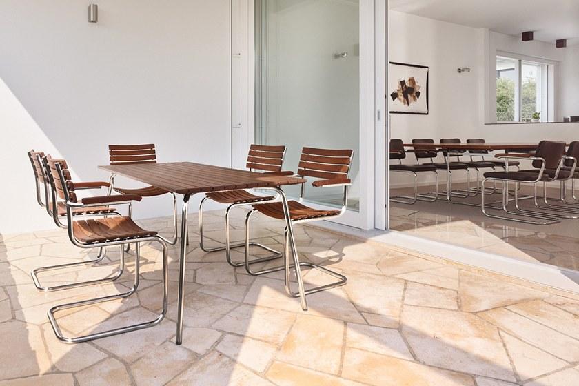 Thonet Прямоугольный садовый стол из стали и дерева S 1040 sun-id-1509249 - Вид №3