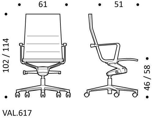 ICF Поворотное офисное кресло из ткани с 5 спицами на колесиках Valea sun-id-1494616 - Вид №7