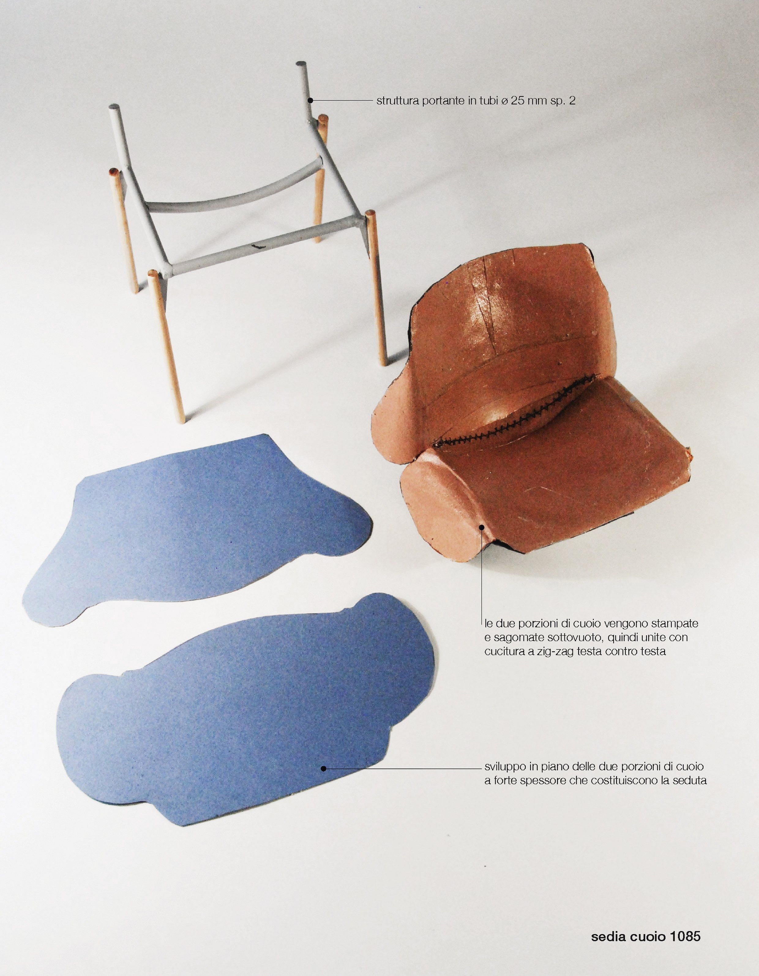 Кожаное кресло с подлокотниками Kristalia 1085 Edition ARCH-00005691 - Вид №5