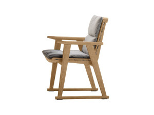 Стул для сада из тикового дерева с подлокотниками