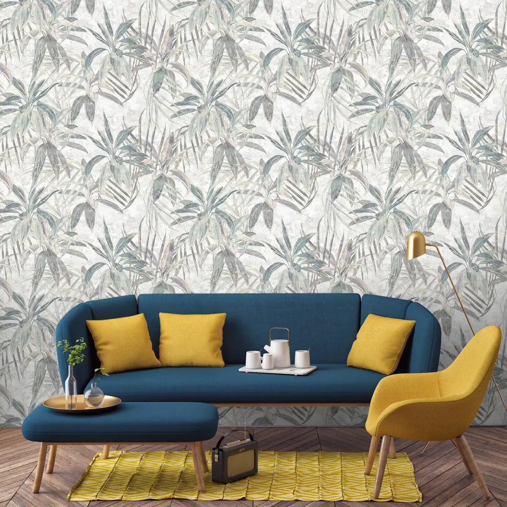 Обои флизелиновые Victoria Stenova Java зелёно-серые 1.06 м VS281654 STLM-2170624 - Вид №2