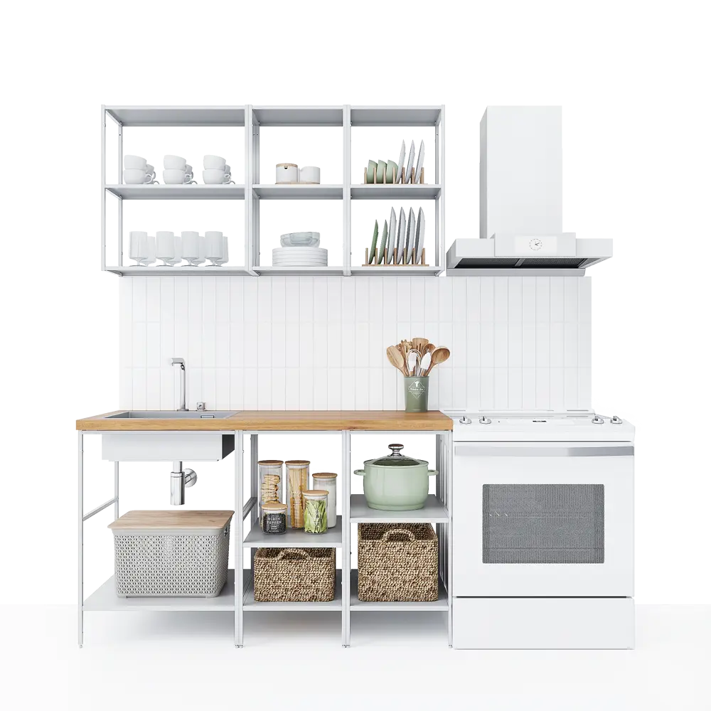 Кухонный гарнитур 140x60 см Вельга цвет белый KONSENSA STLM-2098001