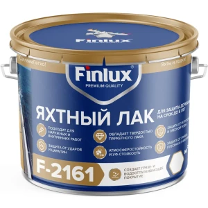 91207087 Лак яхтный для дерева Finlux F-2161 водостойкий бесцветный 1 кг STLM-0856531
