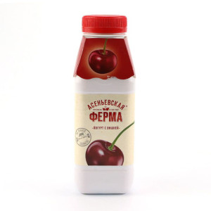 Йогурт питьевой вишня 1,5% Асеньевская ферма БЗМЖ 330 г