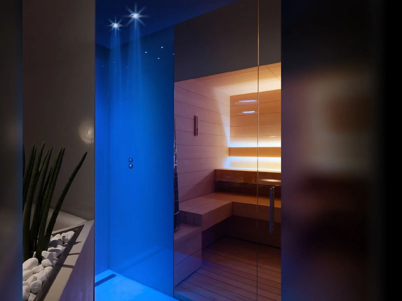 Последовательность из 4 круглых душевых головок Aquademy Freeze ARCH-00104824