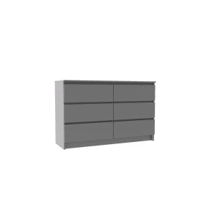 91290983 Комод ДСВ Мебель Мори 120x40.4x77 см 6 ящиков ЛДСП цвет графит STLM-1350167