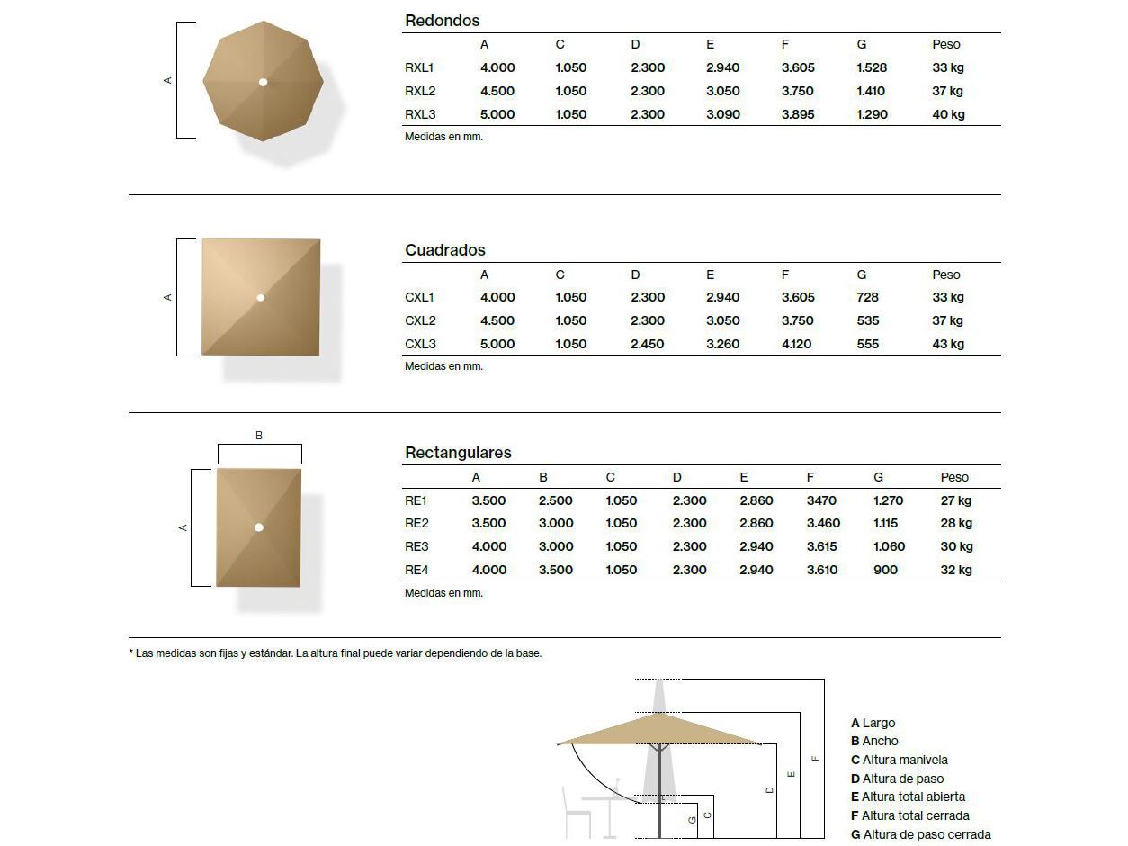 Прямоугольный зонтик из ткани Saxun BESTA ARCH-00117464 - Вид №3