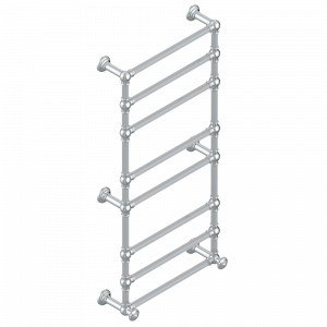 G14-TWF8H2 Полотенцесушитель Традиционный каннелированный, 8 перекладин, 625 мм x 1325 мм, водяной, с 2 декоративными крестовыми рукоятками Thg-paris Versailles Хром