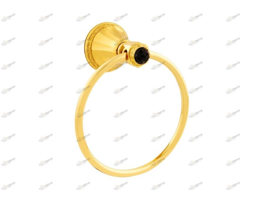 058273.N00.62 Кольцо для полотенца диаметром 165 мм с черным кристаллом сваровски Сатин никель Mestre Adriatica