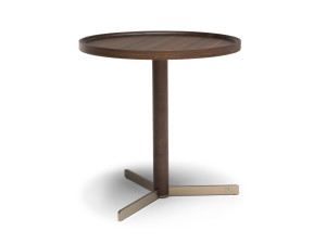 Высокий деревянный круглый журнальный столик