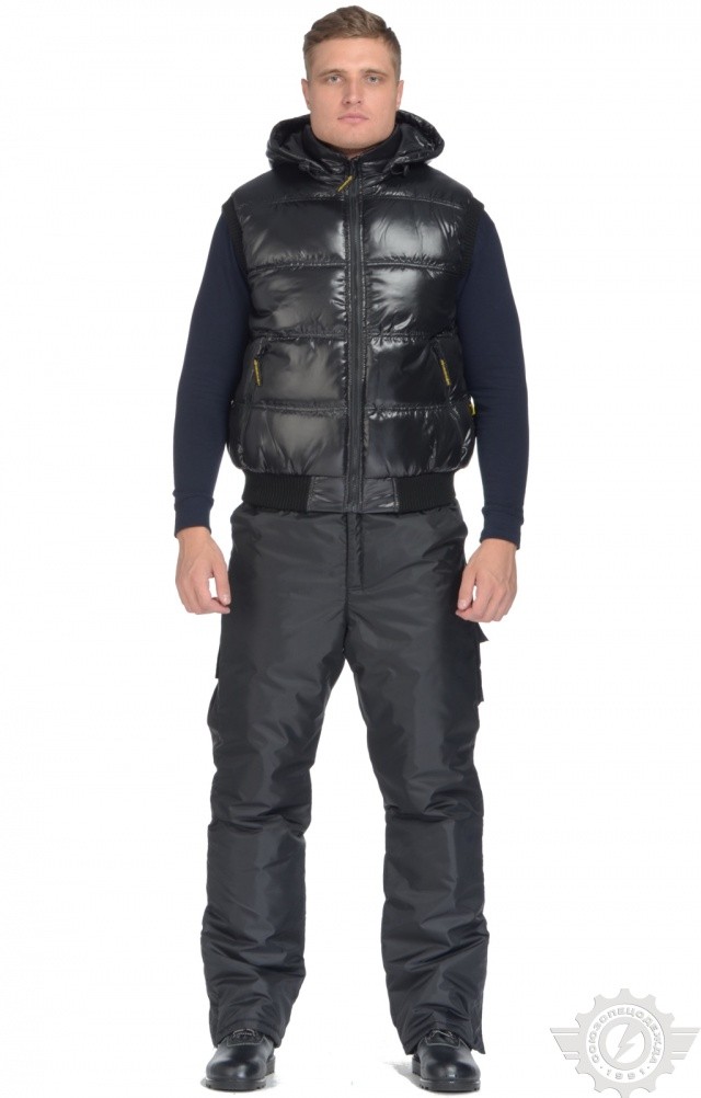 61196 Жилет "Комфорт" зимний черный  Зимняя спецодежда  размер 60-62/170-176  - Вид №4