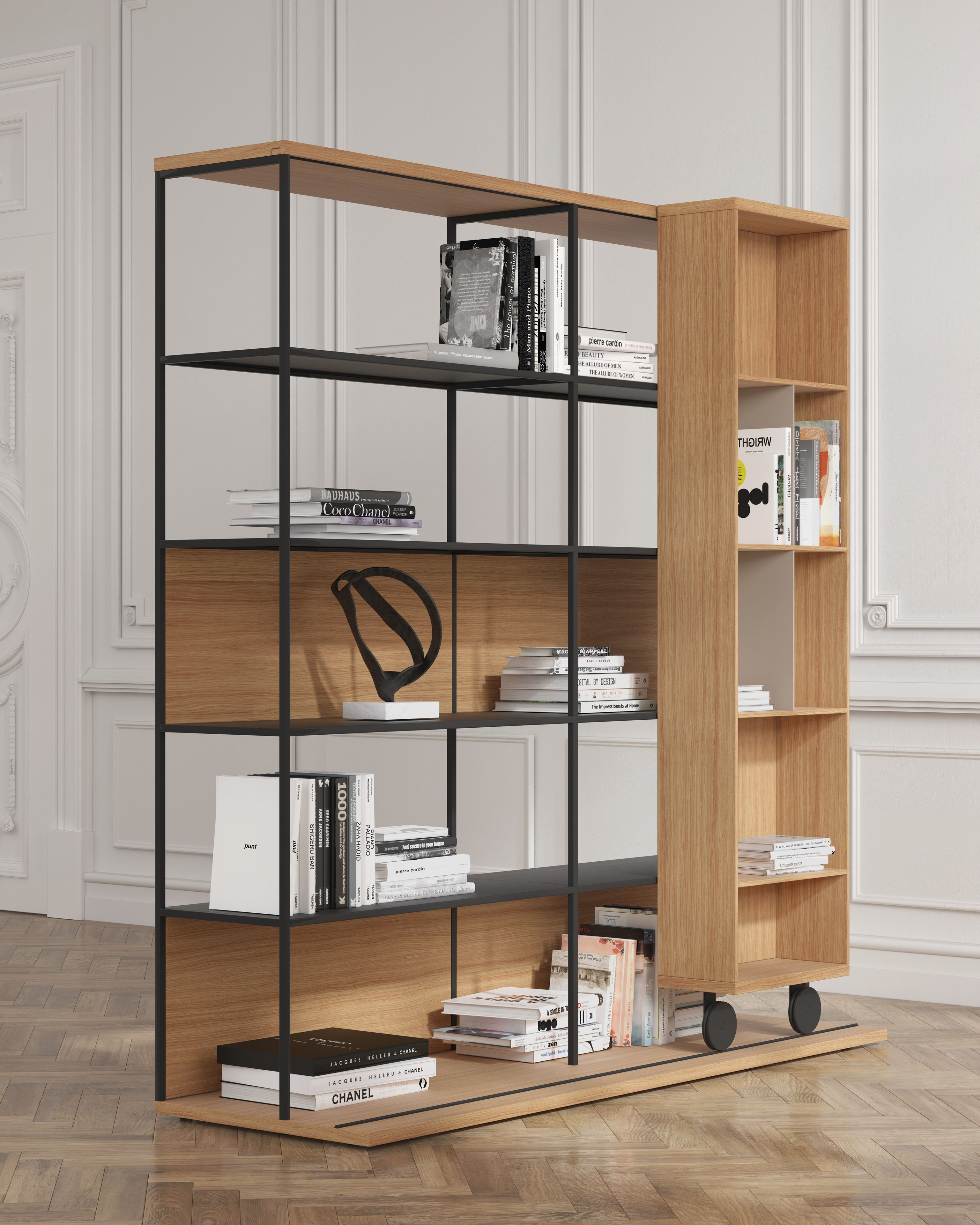 Деревянный книжный шкаф на колесах Punt Literatura ARCH-00034358 - Вид №10