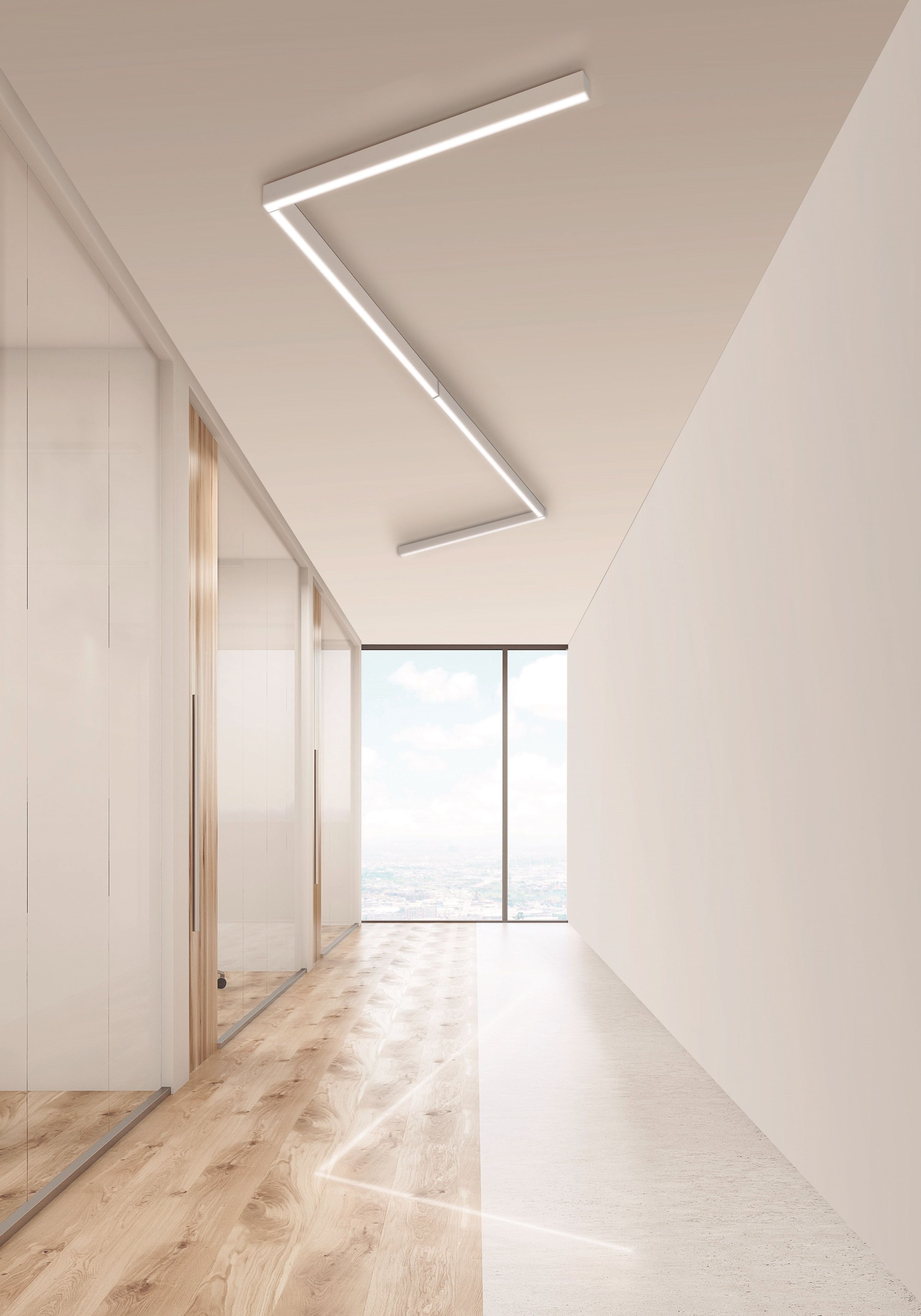 Алюминиевый потолочный линейный профиль освещения для светодиодных модулей Olé Lighting Ti-Zas ARCH-00027865 - Вид №1