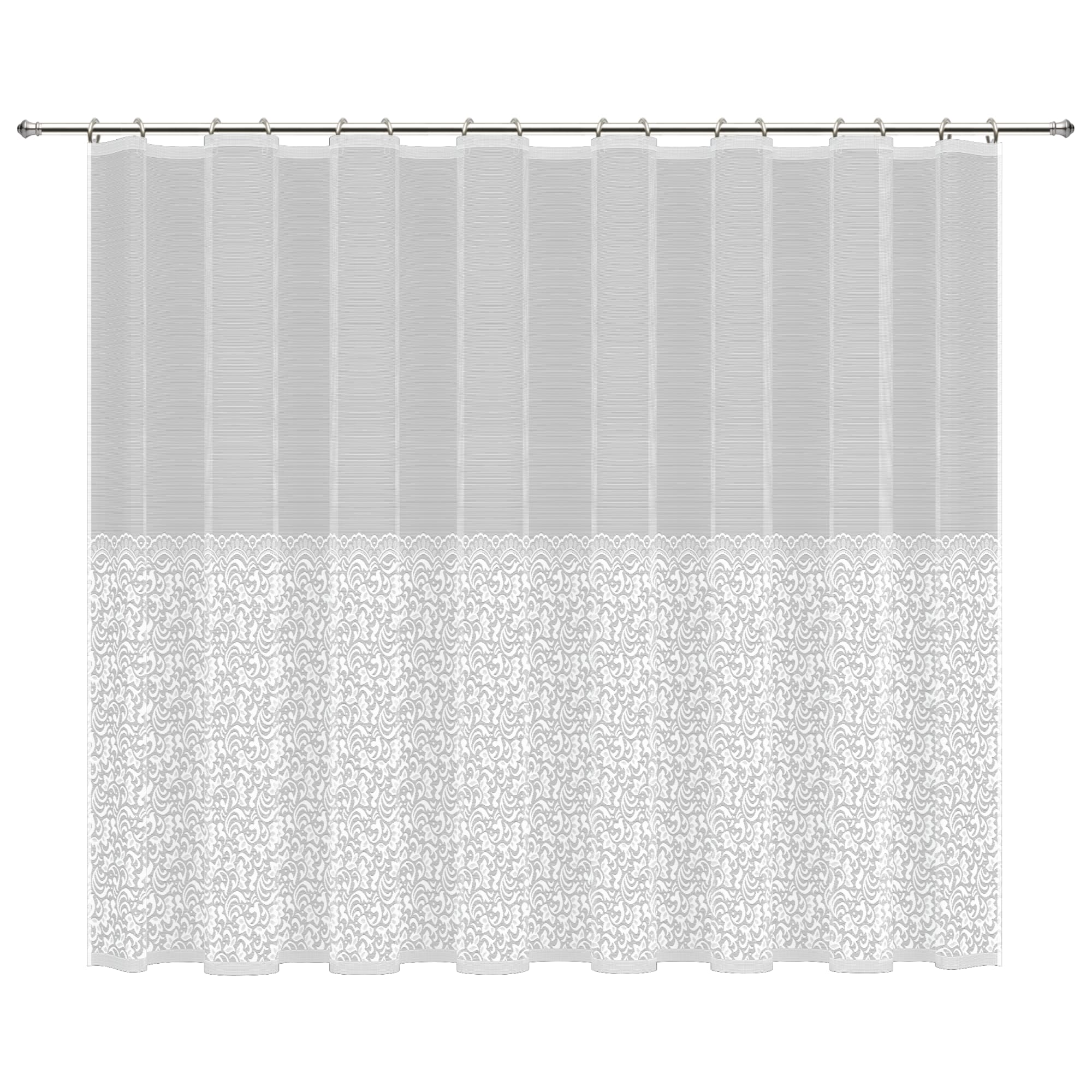 82633555 Тюль на ленте для кухни «Вента» 270х165 см цвет белый Santreyd 