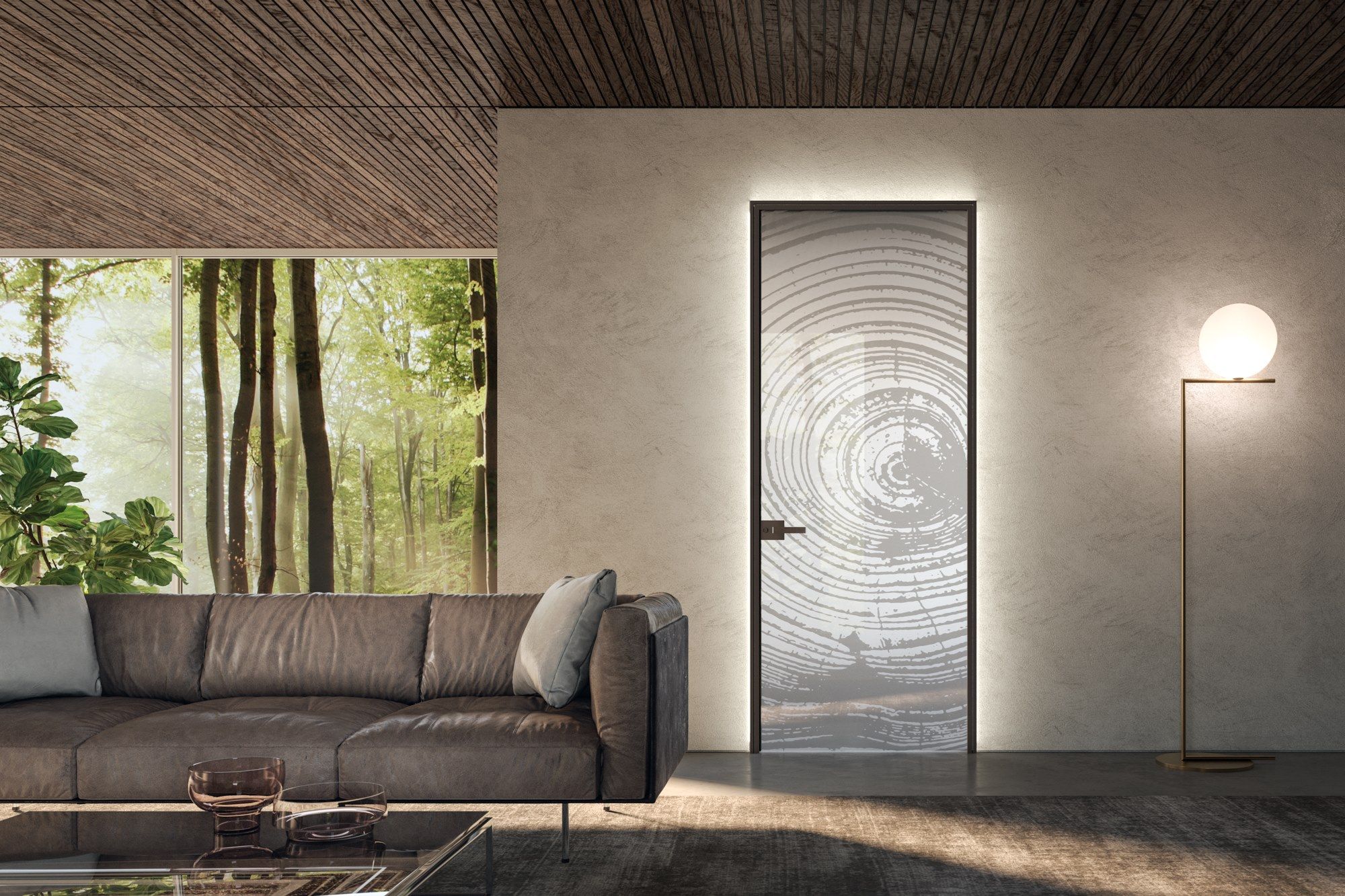 Стеклянная распашная дверь HenryGlass VITRA ARCH-00067721 - Вид №6