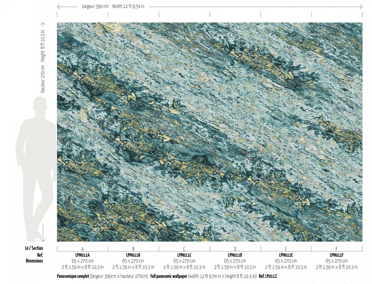 Koziel Панорамные моющиеся обои с эффектом мрамора Marbles Lpm011-x - Вид №3