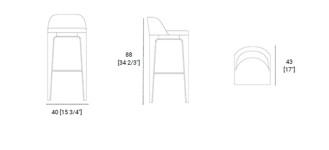 Высокий мягкий барный стул Morelato ARCH-00047738 - Вид №4