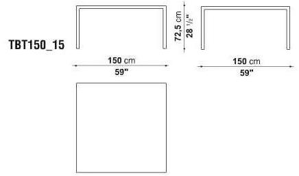 B&B Italia Квадратный стол из стали и стекла The table sun-id-1397798 - Вид №1