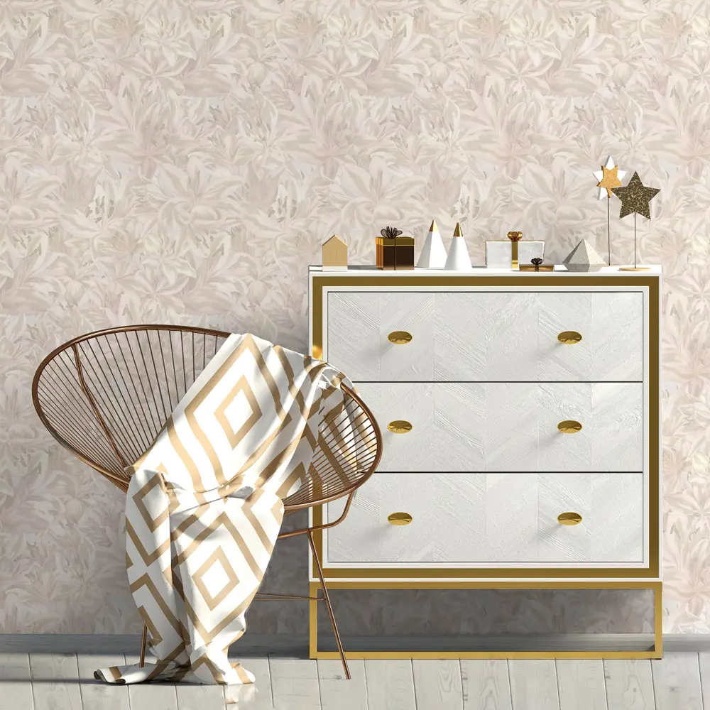 Обои флизелиновые OVK Desing Лилии бежевые 1.06 м 10212-02 82637398 STLM-2032747 OVK DESIGN - Вид №3