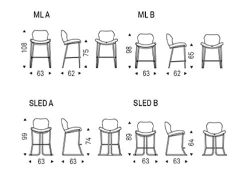 Высокий кожаный стул Cattelan italia Rachel ARCH-00024322 - Вид №4