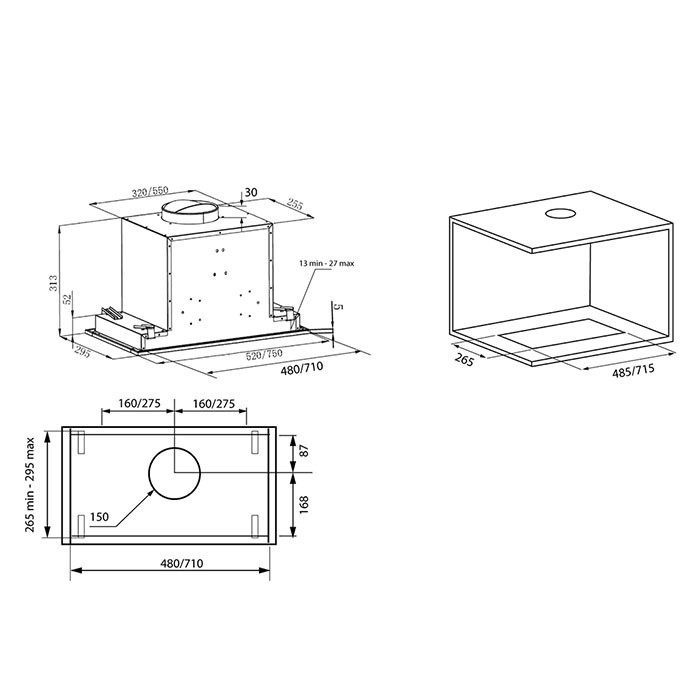 8195574 Вытяжка полновстраиваемая KRONA SELINA 600 GLASS S белый/белый STDN-0117371 - Вид №11