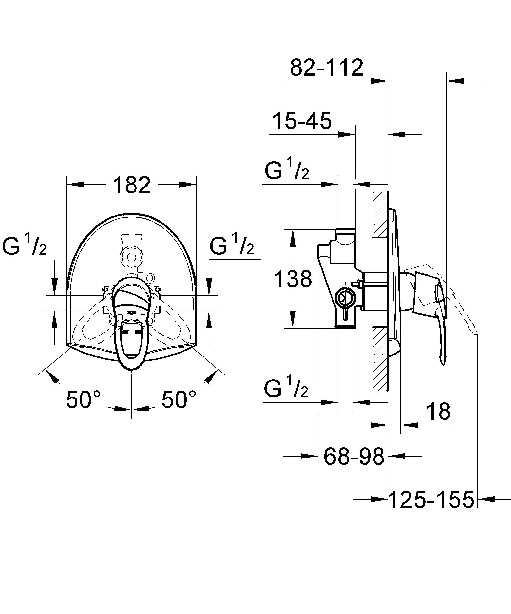 19156000 Внешняя часть смесителя для душа Grohe хром  - Вид №2