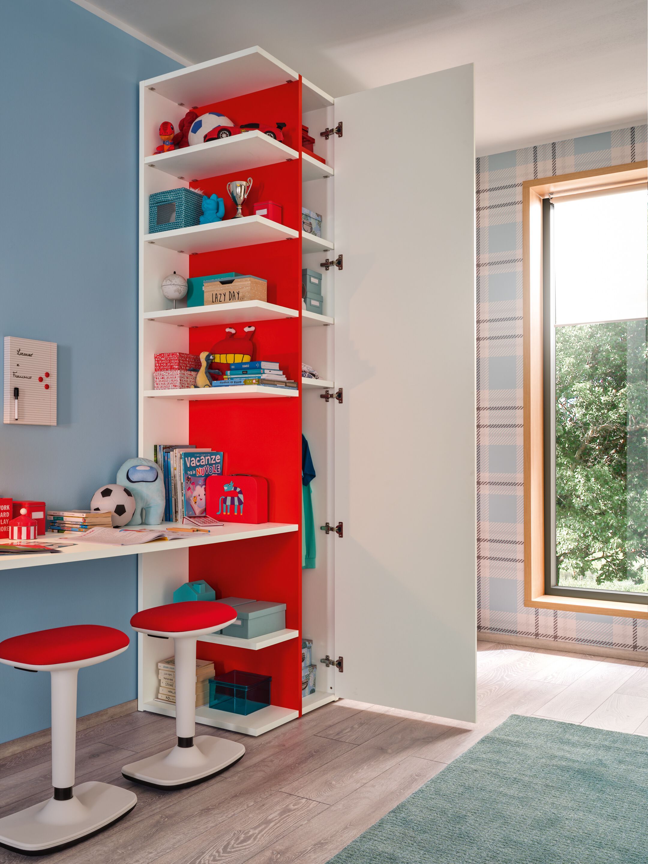 Спальня с двумя кроватями и распашным шкафом Moretti Compact KC324 ARCH-00010375 - Вид №5