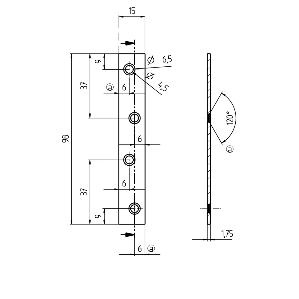 Пластина мебельная GAH ALBERTS 100x15x1.75 желтый цинк STLM-2201206 - Вид №5