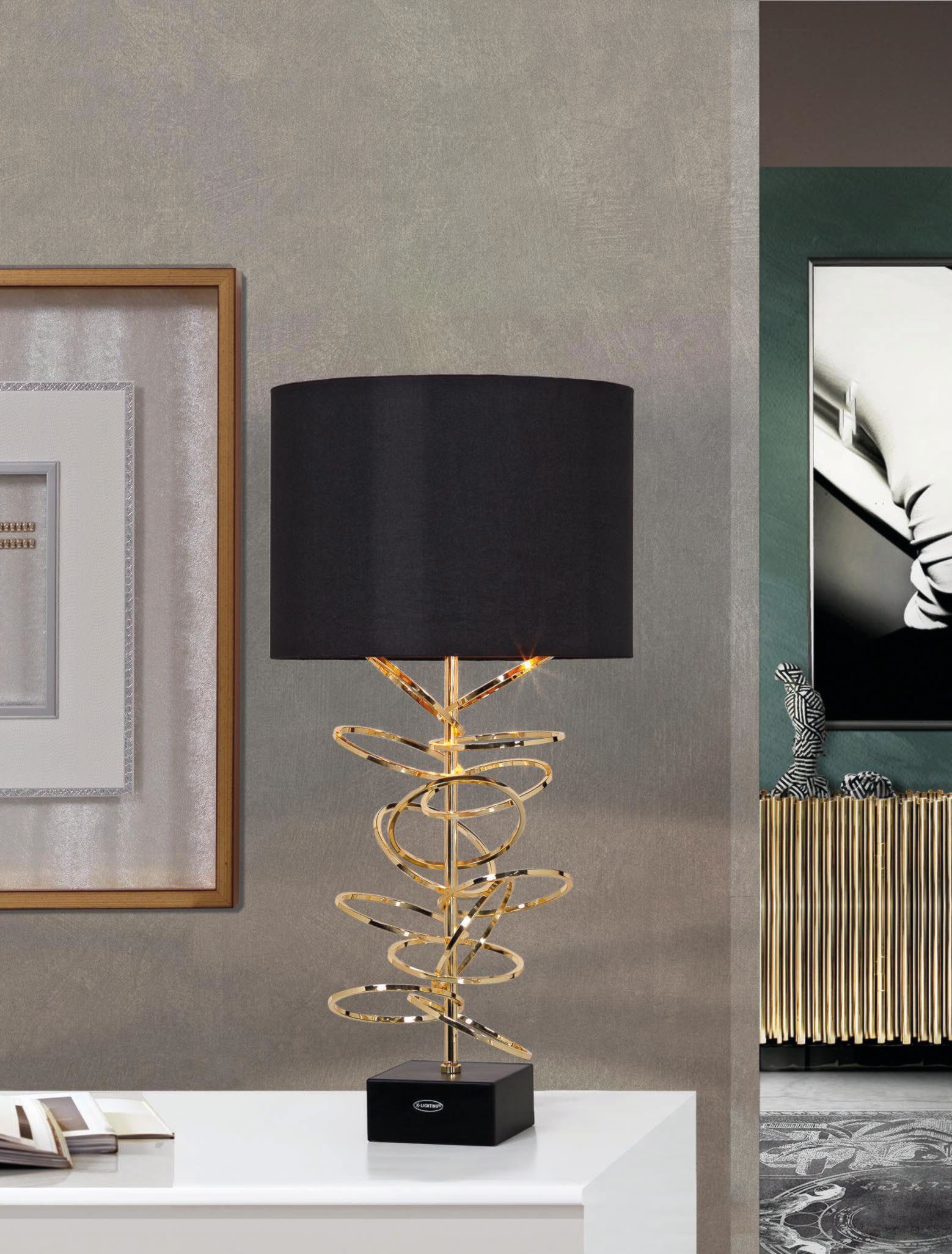 Настольная лампа из ткани и Мраморного основания K-Lighting Áureas ARCH-00021372 - Вид №3