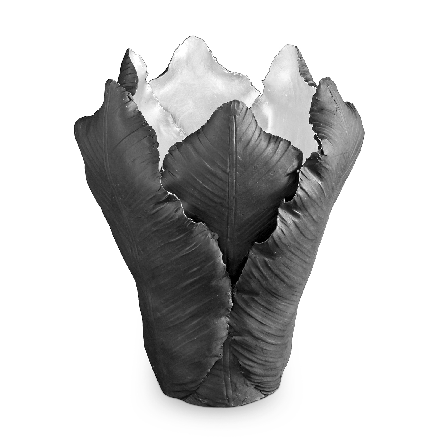 300054-BS ABHIKA ПОДСВЕЧНИК ТЮЛЬПАН BIG BLACK/SILVER  - Вид №3