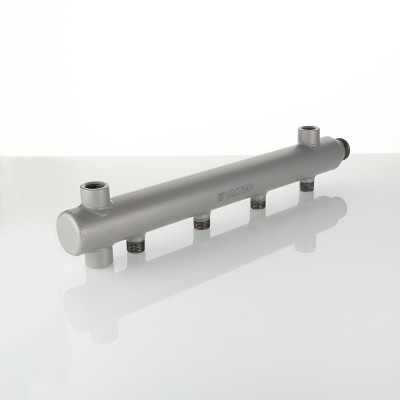 VTc.510.BS.060408 Коллектор из стали с межосевым расстоянием выходов 100 мм Valtec 1", 8 x 1/2"  - Вид №7