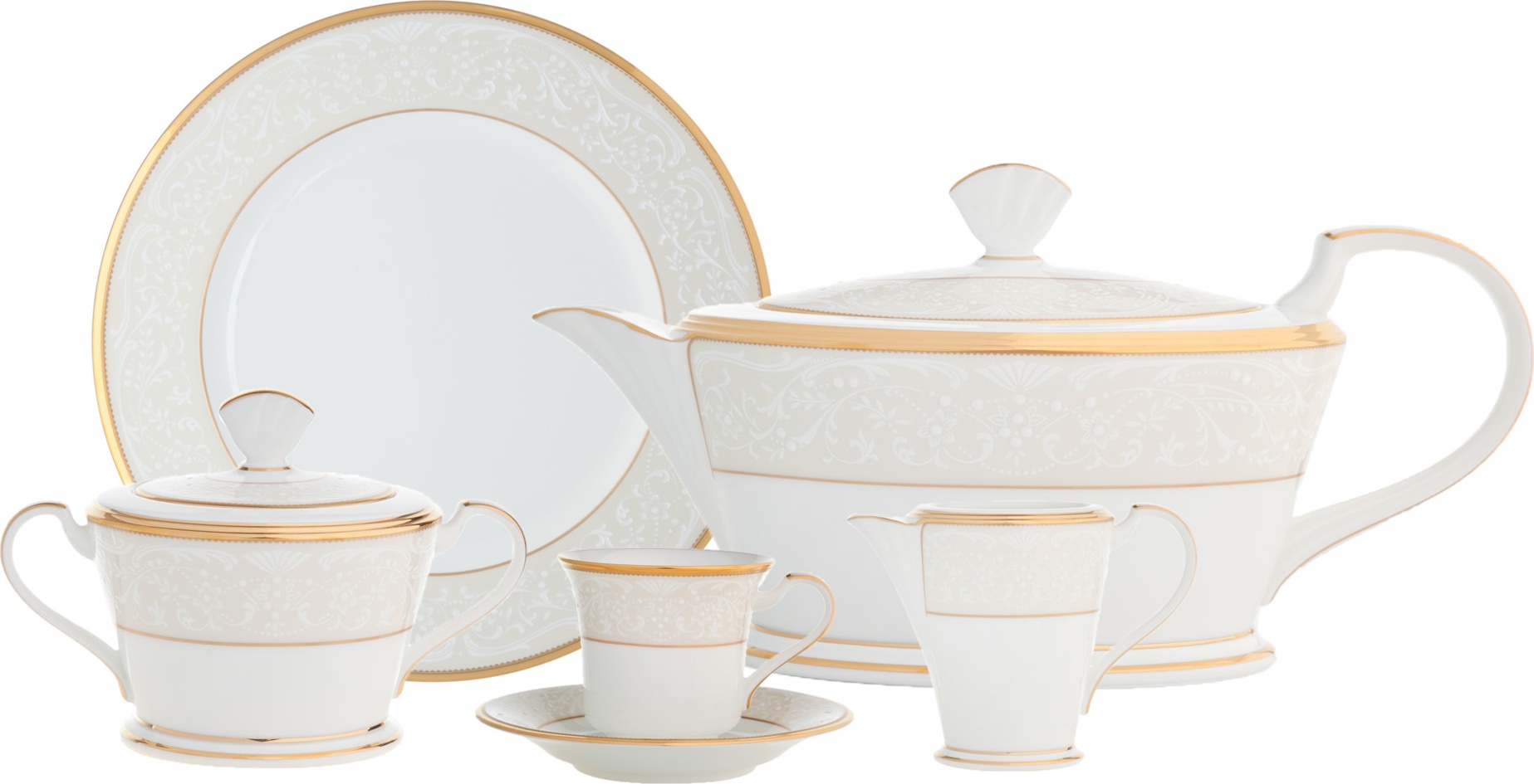 10632938 Noritake Тет-а-тет чайный Noritake "Белый дворец" 2/9 Фарфор костяной 