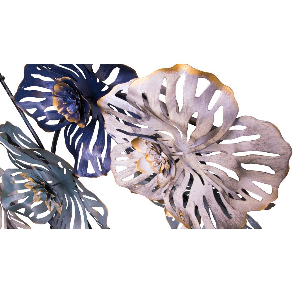 Панно для декорирования стен из металла| цветы fabulous 150*75см. EVENHOME ДИЗАЙНЕРСКИЕ 129706 Синий  - Вид №1