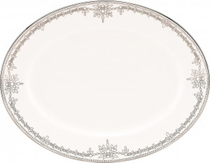 10588413 Lenox Блюдо овальное Lenox "Королевский жемчуг" 33см (белое) Фарфор костяной