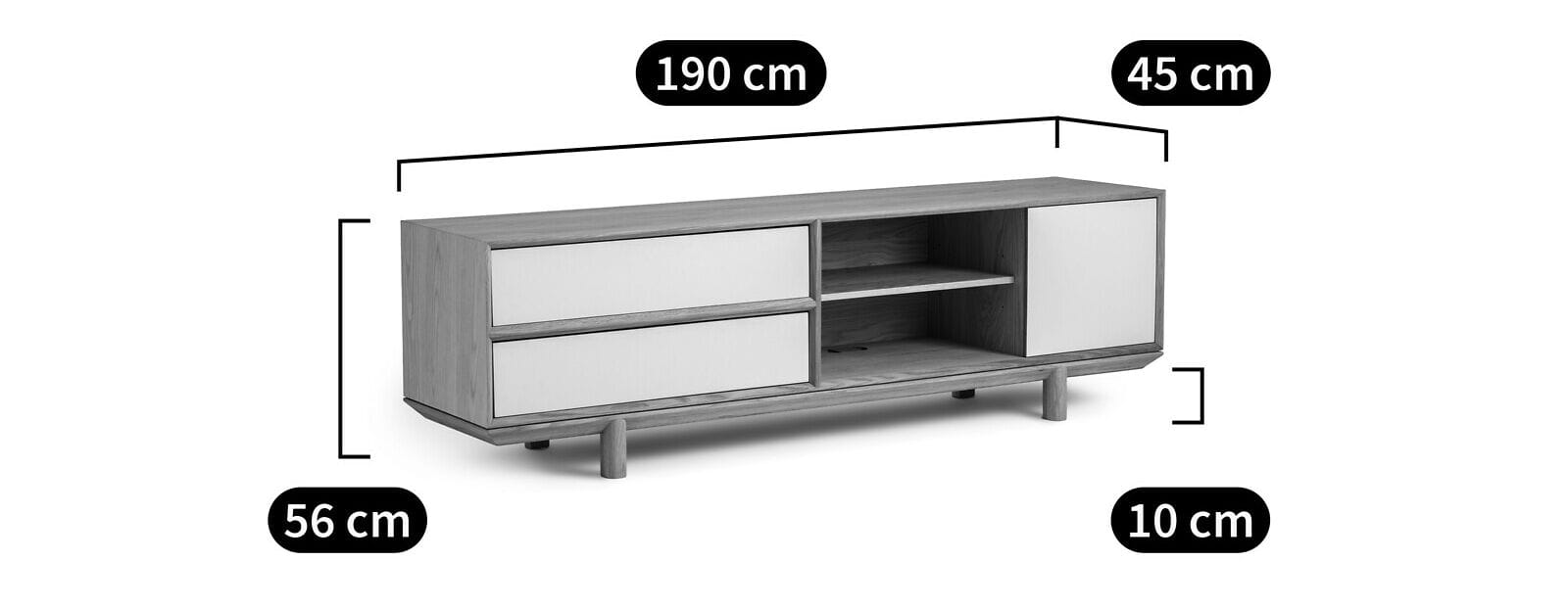 Шкаф для телевизора из орехового дерева с ящиками AMPM GLORIA ARCH-00099449 - Вид №5