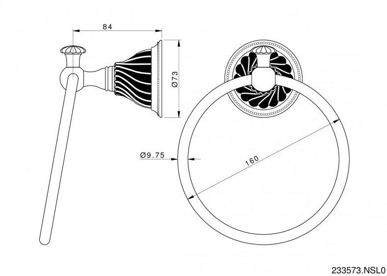 Bronces Mestre Держатель кольца для полотенца Artica with porcelain 233573.nsl0.50 - Вид №1