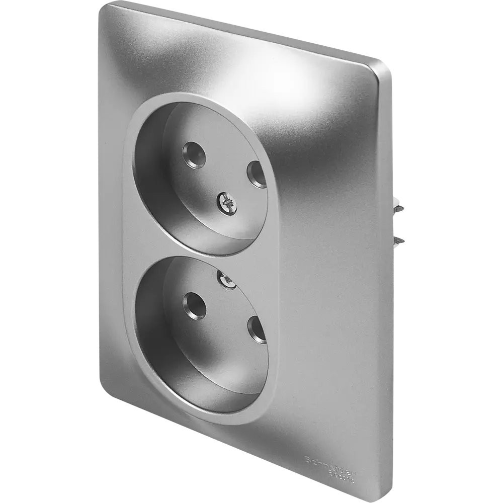 Schneider Electric Glossa — двойная встраиваемая розетка в алюминиевом исполнении 86710168 STLM-0070788 - Вид №1