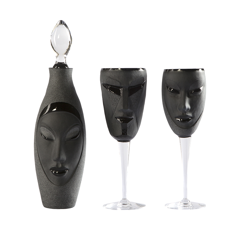 4446 Набор чёрной хрустальной посуды «Электро Куб» Maleras  - Вид №1